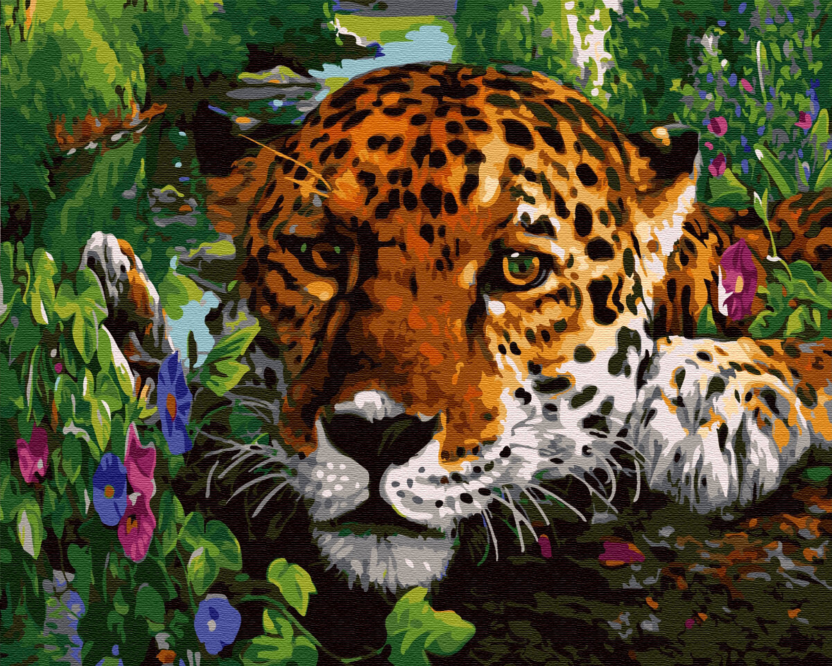 Картина по номерам ВанГогВоМне ZX 23701 Пятнистый хищник на отдыхе 40х50 см
