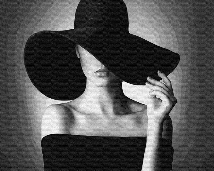 Картина по номерам ВанГогВоМне ZX 22414 Дама в черной шляпе 40х50 см