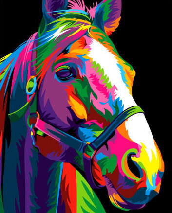 Картина по номерам ВанГогВоМне ZX 21973 Цветная лошадь 40х50 см