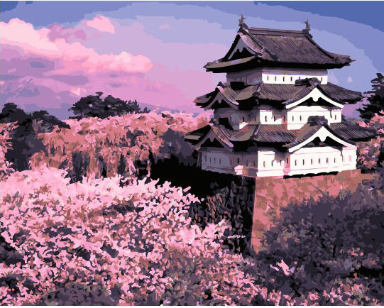 Картина по номерам ВанГогВоМне ZX 23148 Замок Хиросаки-дзё 40х50 см
