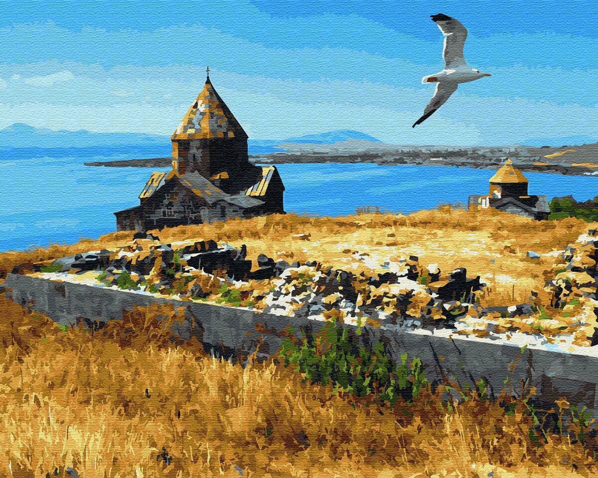 Картины по номерам 40х50см "Озеро Севан. Армения" ВанГогВоМне, ZX 22624