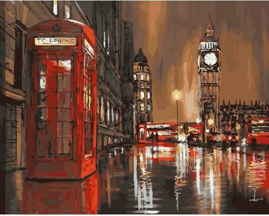 Картины по номерам 40х50см "Вечерний Лондон" ВанГогВоМне, ZX 23039