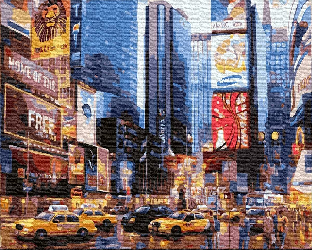 Картины по номерам 40х50см "Таймс сквер. Нью-Йорк" ВанГогВоМне, ZX 22727