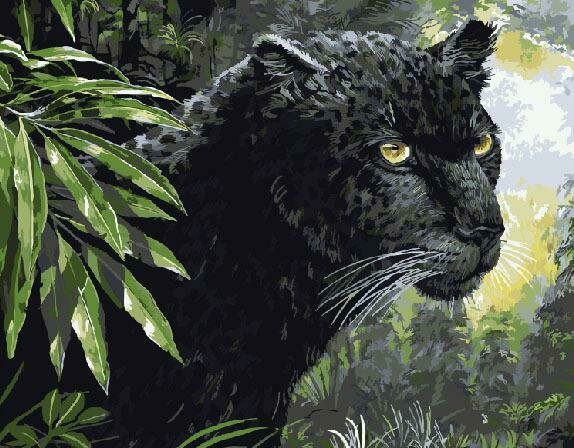 Картины по номерам 40х50см "Взгляд пантеры" ВанГогВоМне, ZX 20056