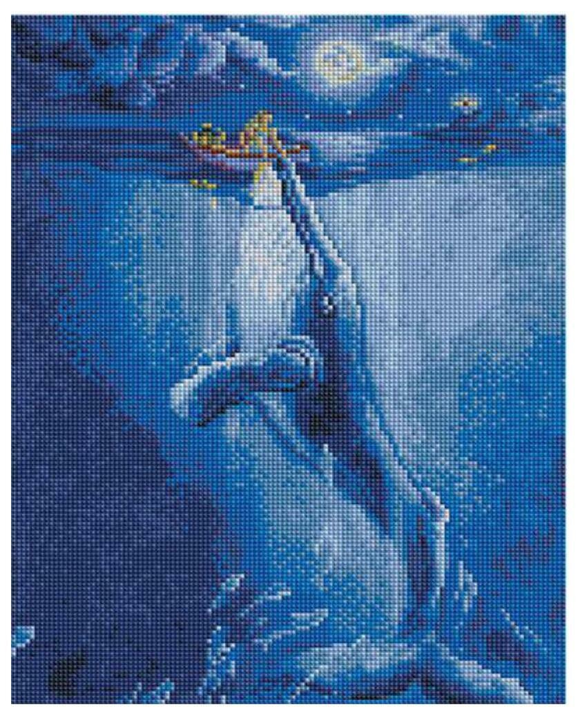 Алмазная мозаика Paintboy ACPK 79059 Встреча с китом в полнолуние (Ольховая Юлия) 30*40