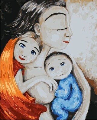 Картина по номерам Colibri "Мать с детьми" 40х50см