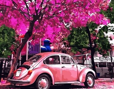 Картина по номерам Colibri "Розовый Volkswagen" 40х50см