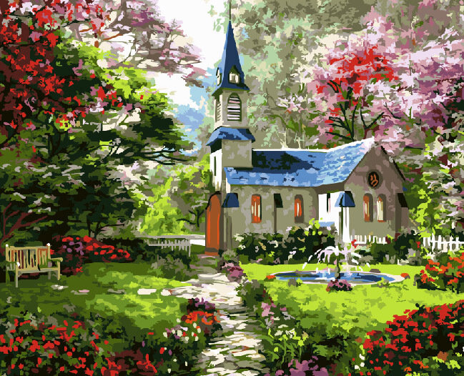 Картина по номерам ВанГогВоМне 40х50см "Цветущий сад"