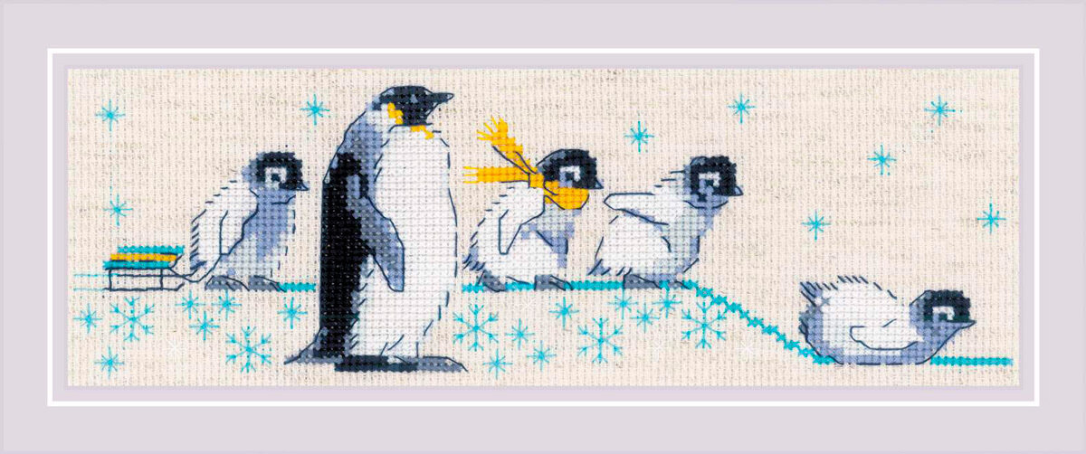 Набор для вышивания "RIOLIS" "Сотвори Сама" 1975 "Пингвинчики" 24х8см