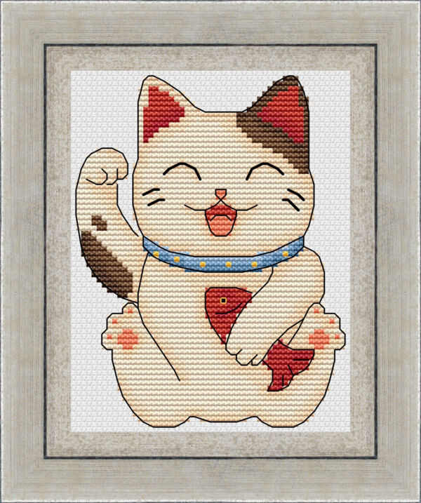 Набор для вышивания крестиком ЧУДО-ХОЛСТ "Кошка-5"  9,8х12,7 см