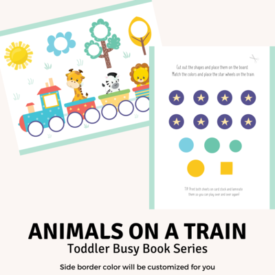 Animals on a Train Toddler Activity Animals on a Train Toddler Activity