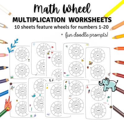 Math Wheel 1-20 Multiplication Worksheets