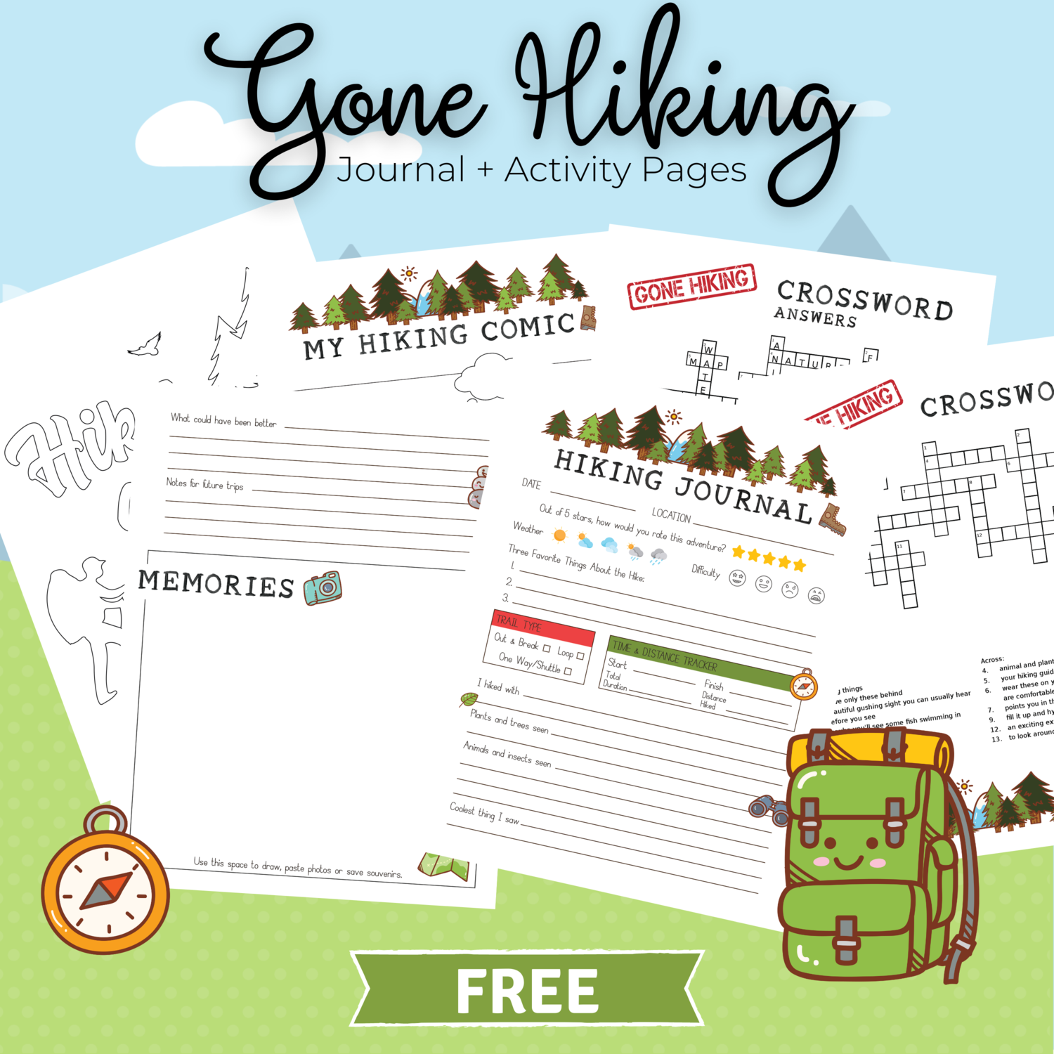 Gone Hiking Journal + Activities Bundle for Kids