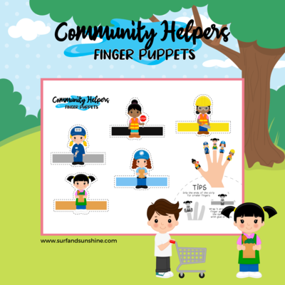 Free Printable Finger Puppets - Community Helpers Girl Power