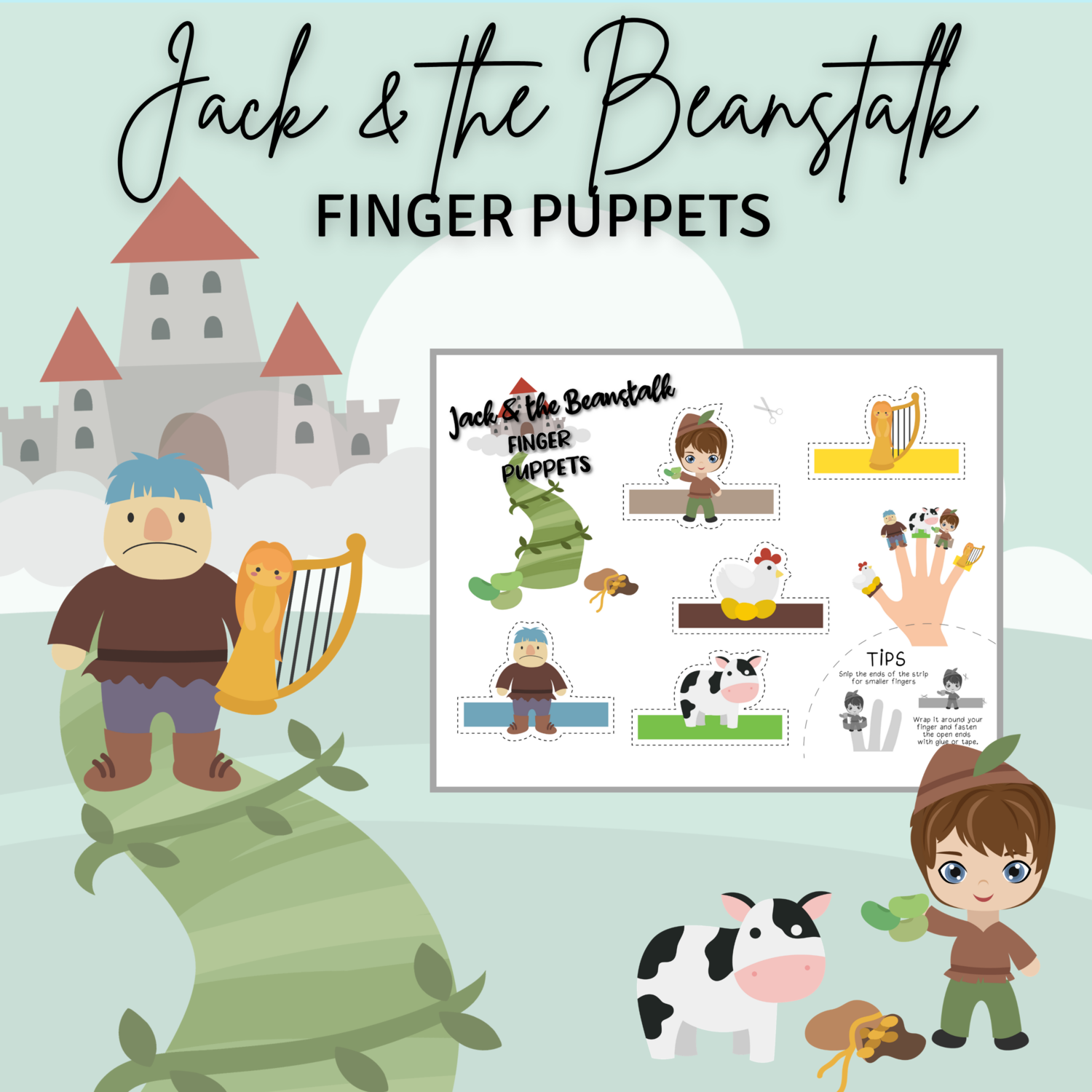 Free Printable Finger Puppets - Jack and the Beanstalk