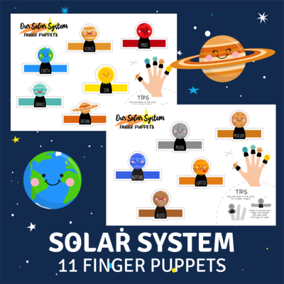 Free Printable Finger Puppets - Our Solar System