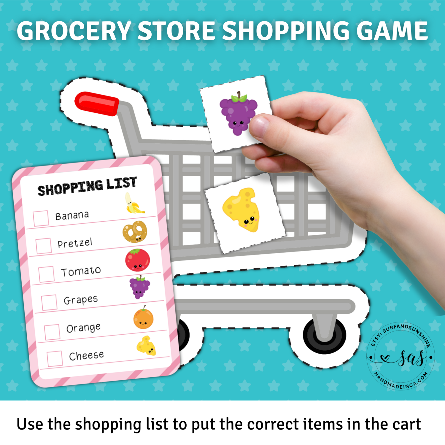 Grocery Store Shopping Game | Toddler Busy Book Activity
