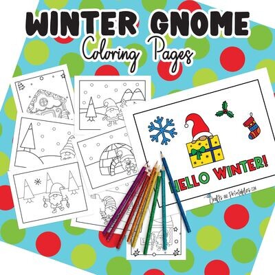 Winter Gnomes Free Coloring Pages