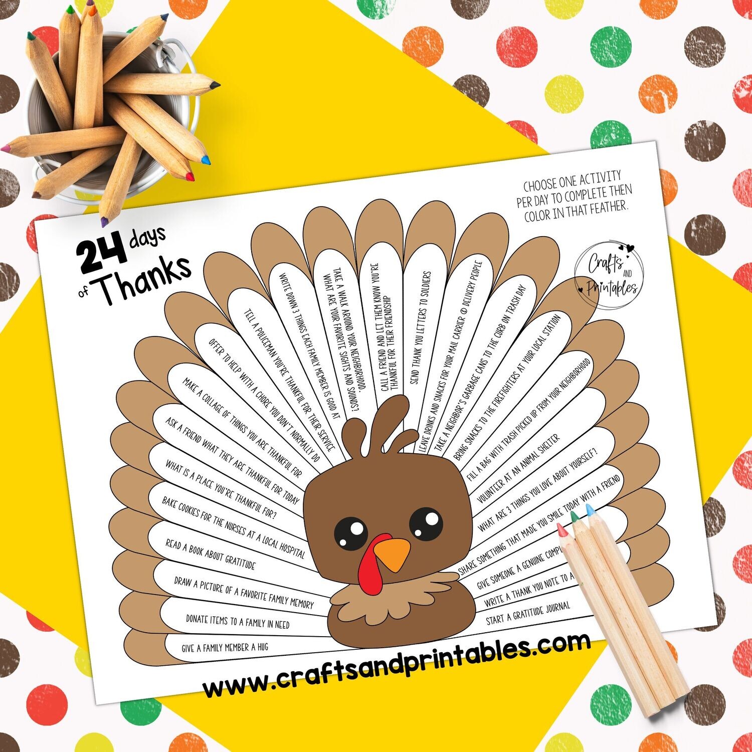 Fall / Thanksgiving themed gratitude activity ideas printable