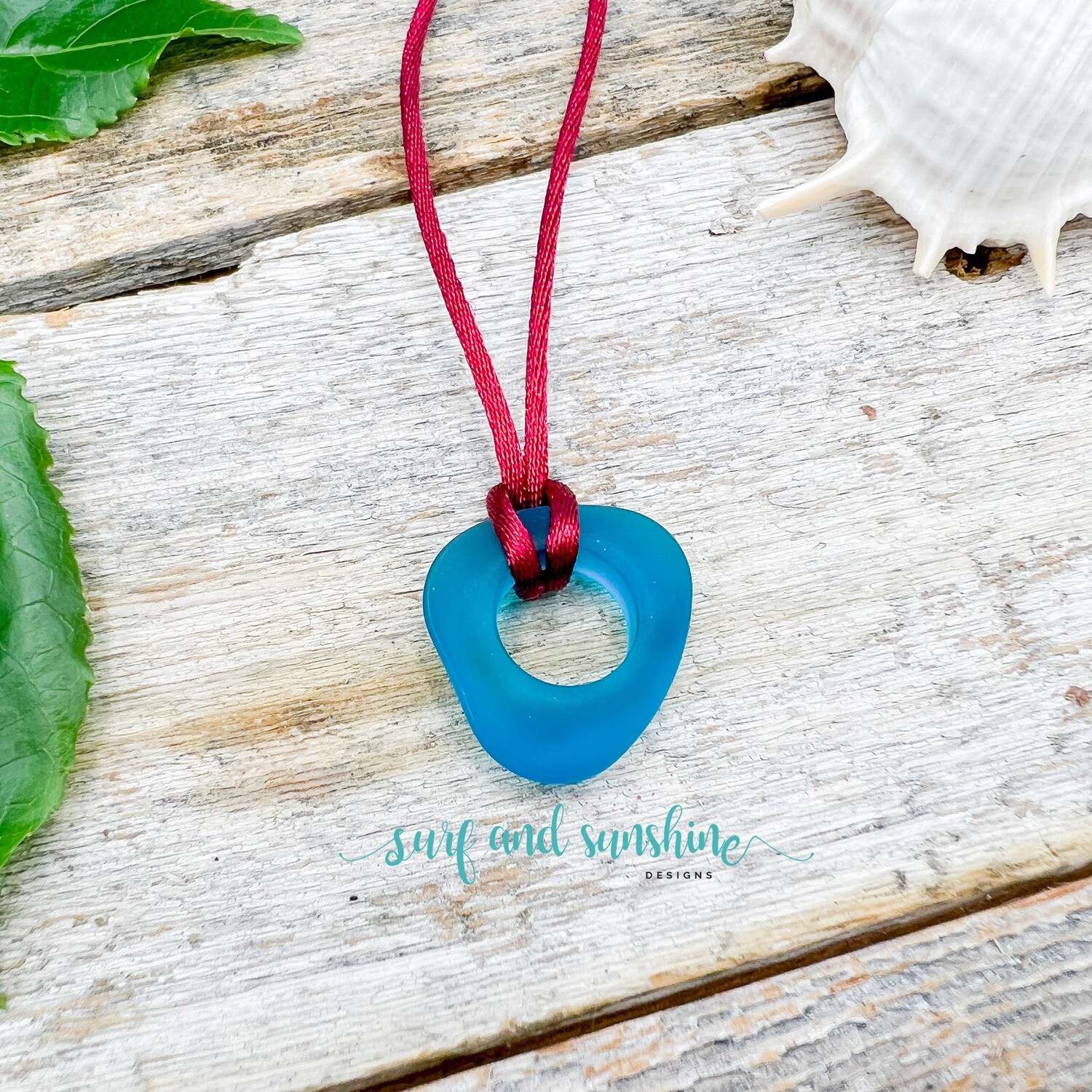 Sea Glass Eternity Loop Pendant Necklace