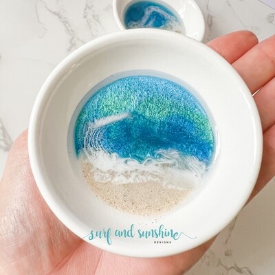 Small Round Ocean and Waves Ring Dish (Dominican Republic)