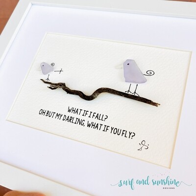 What if I fall? Sea Glass Art
