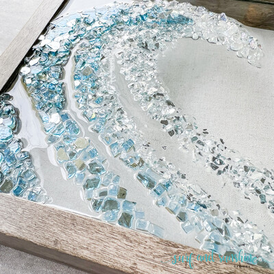 Ocean Wave Crushed Glass Art