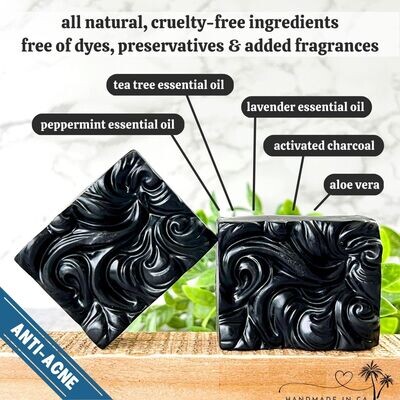 Anti-Acne Soap: Charcoal + Aloe Purifying Facial Bar