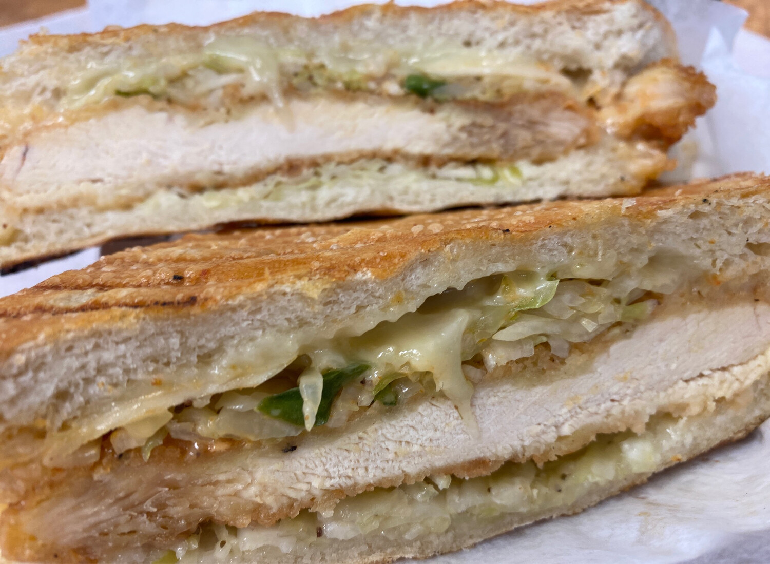 C- Panini 
chicken cutlet, muenster cheese, cole slaw, russian dressing