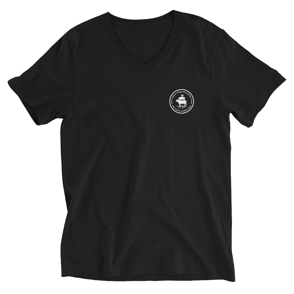 Unisex Short Sleeve V-Neck T-Shirt, Size: XS