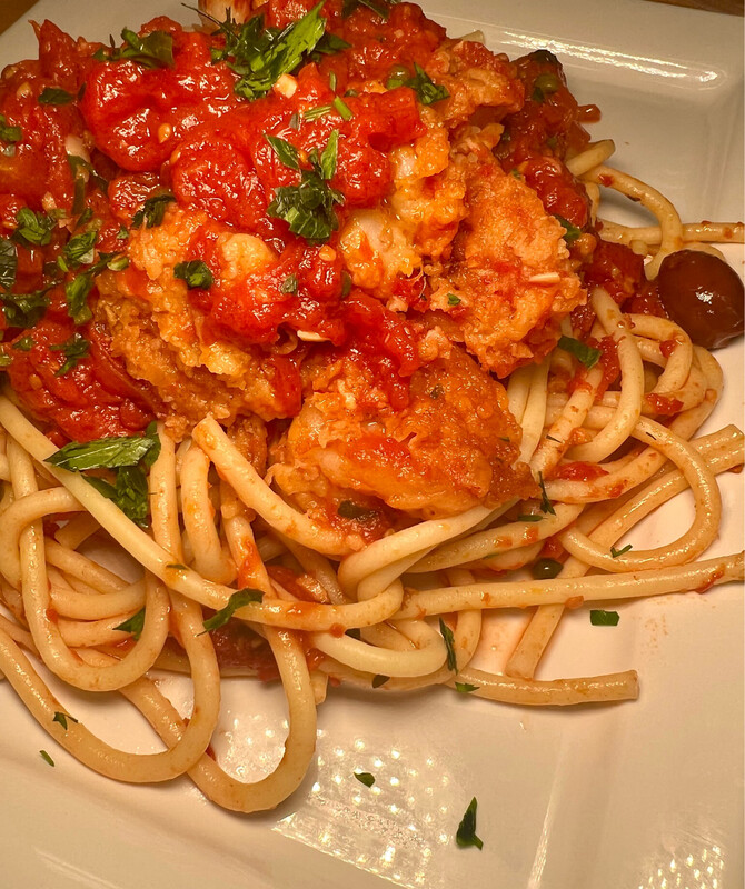 *Shrimp Puttanesca Dinner