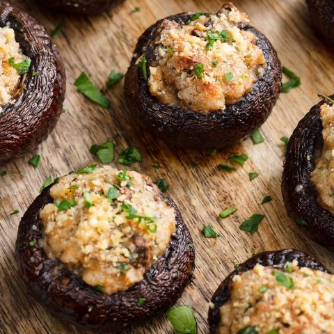 Stuffed  Button Mushrooms