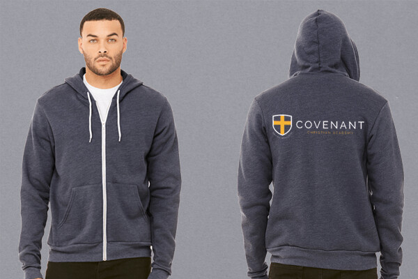 Covenant Christian Academy - Unisex Poly-Cotton Fleece Full-Zip Hooded Sweatshirt