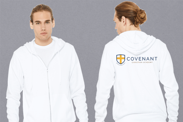 Covenant Christian Academy - Unisex Poly-Cotton Fleece Full-Zip Hooded Sweatshirt