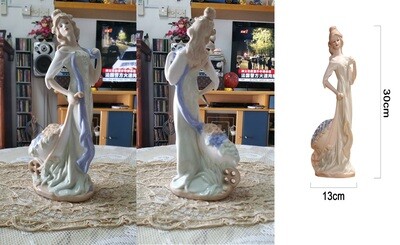 LKXHarleya Beautiful Woman Statue Ceramic Lady Figurine Female Statue Ornament, 21-033