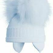 Satila TINDRA Pale Blue Double Fur Pom Hat 1807B