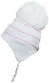 SATILA WHITE AND PINK BOBBY POM POM HAT 2912