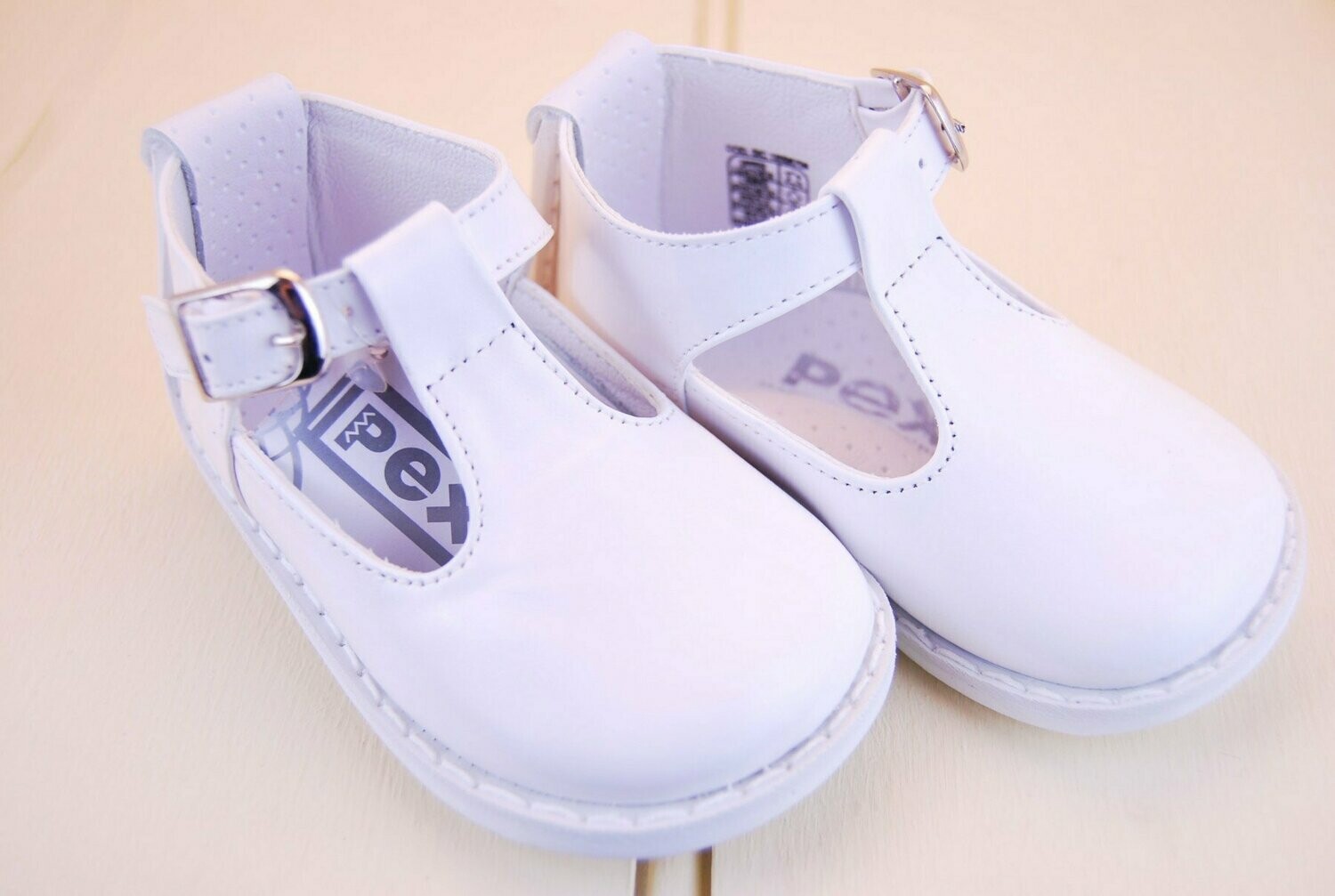 Pex Stef T Bar Shoes in WHITE B6726W