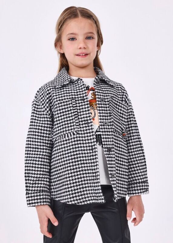 MAYORAL BLACK AND WHITE CHECKED OVERSHIRT 4198