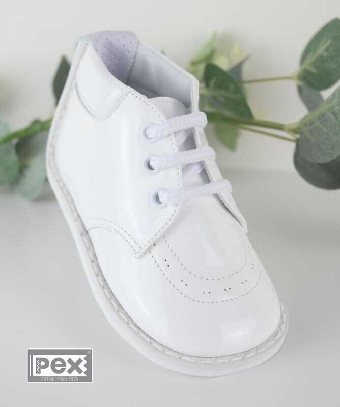 PEX 'CARLOS' WHITE PATENT BOOTS