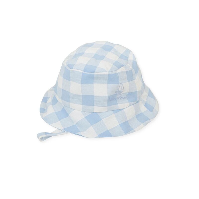 TUTTO PICCOLO BLUE & WHITE CHECK SUNHAT 7980