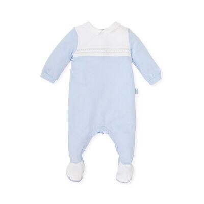 TUTTO PICCOLO PALE BLUE ALL IN ONE WITH FEET 7081