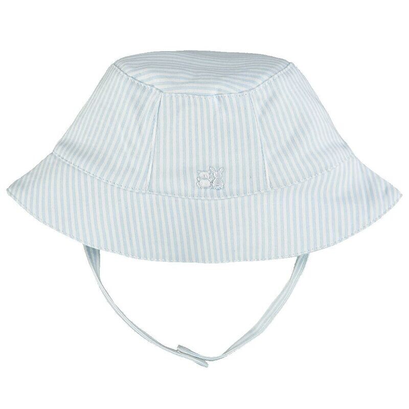 EMILE ET ROSE 'SELWYN' PALE BLUE STRIPED SUN HAT 4770