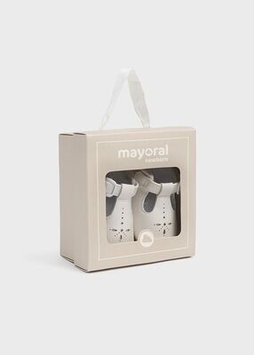MAYORAL SOFT WHITE T BAR BABY SHOES 9737W