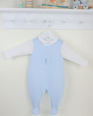 PEX 'BUNNY' PALE BLUE FOOTED DUNGAREE SET 0101