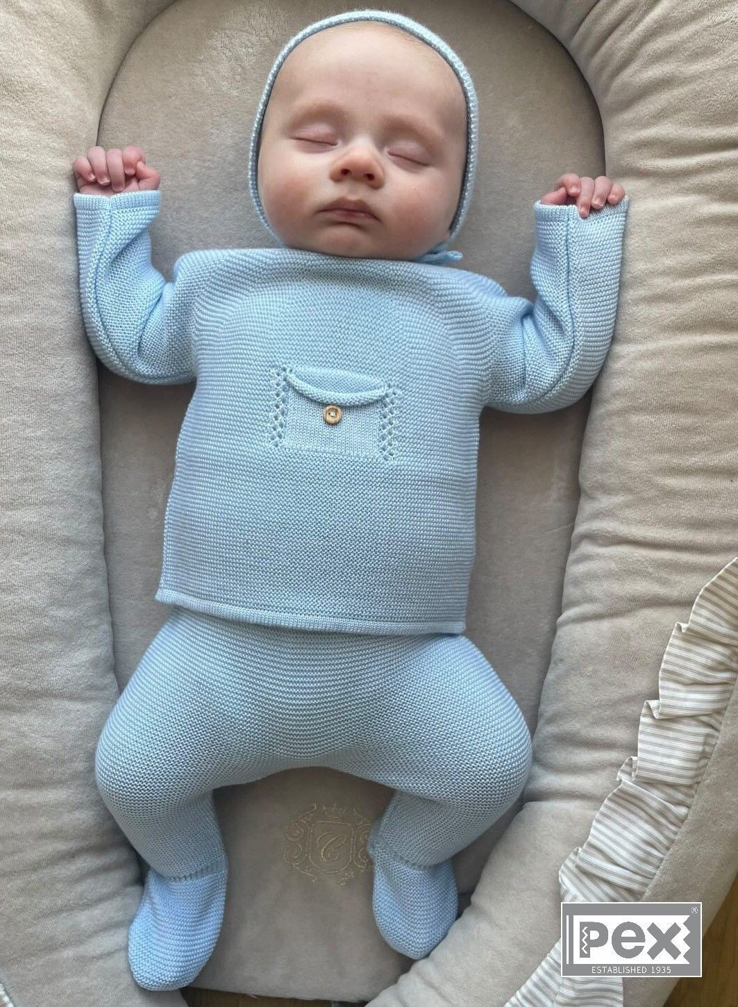 PEX 'HUGO' PALE BLUE KNIT THREE PIECE SET 0095B