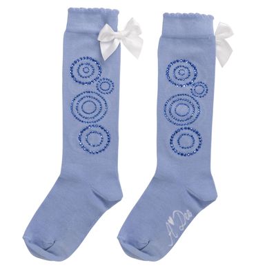 ADEE 'PERRIE' ICE BLUE DIAMONTE KNEE HIGH SOCKS 1902