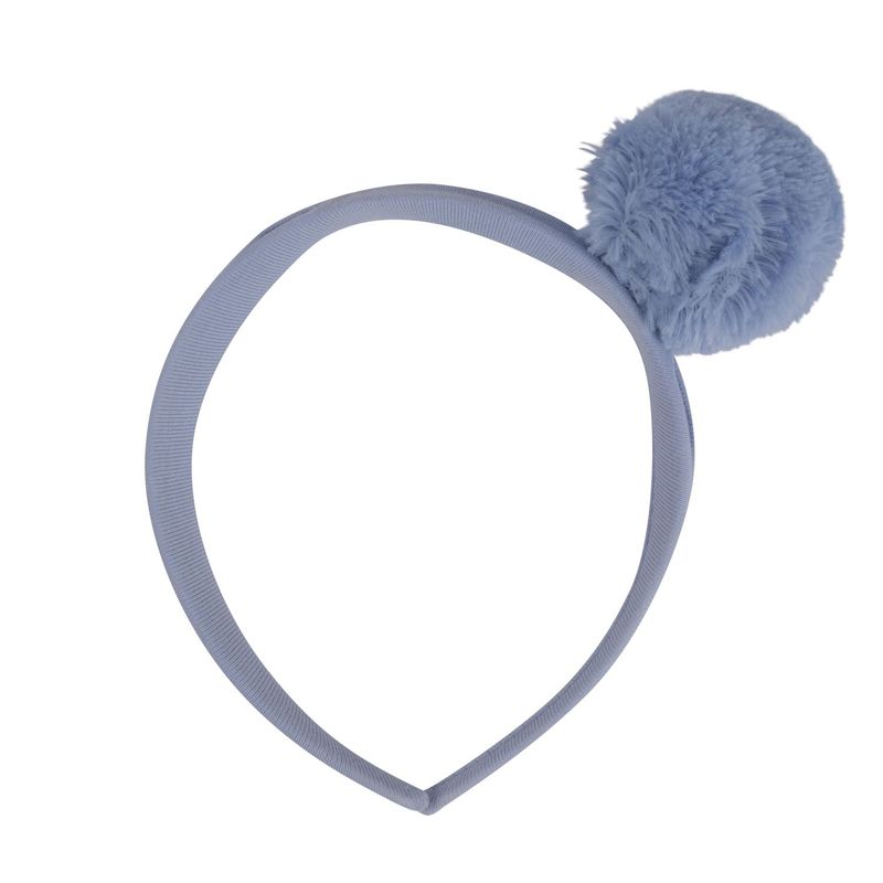 ADEE 'POMMY' ICE BLUE POM POM HEADBAND 1904 ADEE 'POMMY' ICE BLUE POM POM HEADBAND 1904