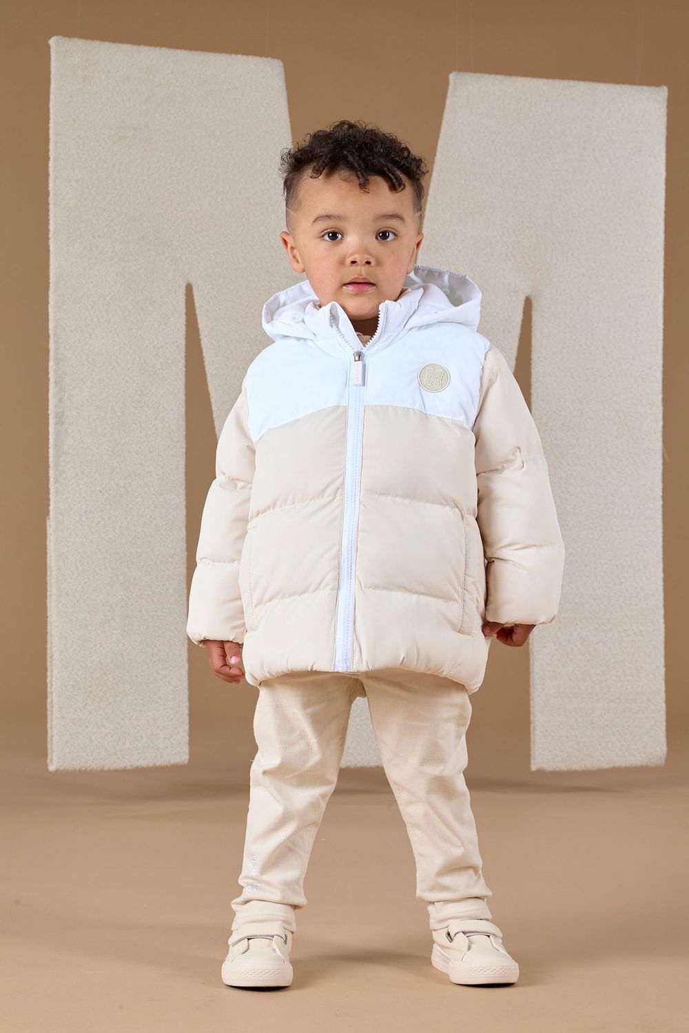 MITCH SON ALFIE BEIGE AND WHITE PADDED JACKET 4401