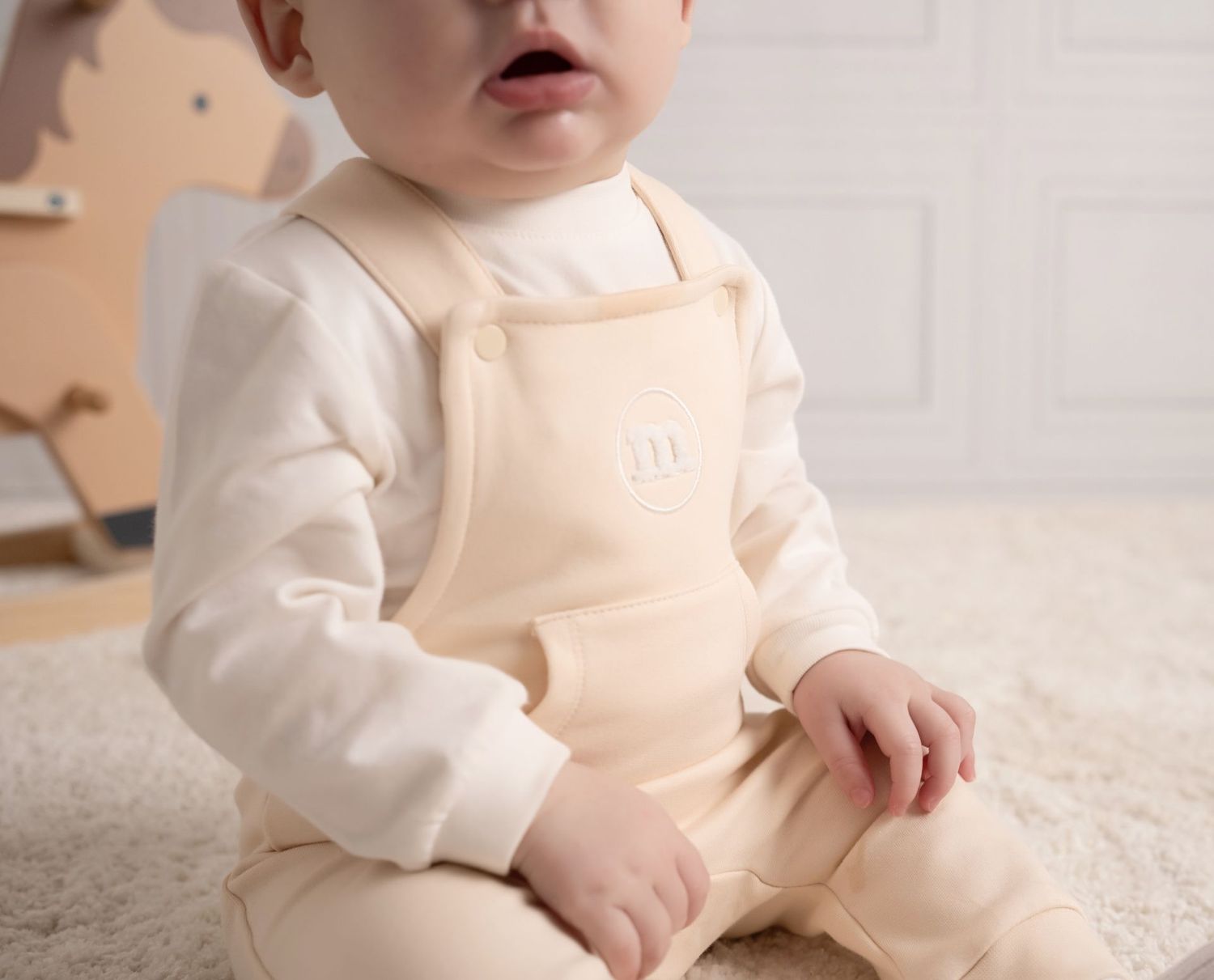 MITCH & SON 'DREW' BEIGE DUNGAREE SET 4707
